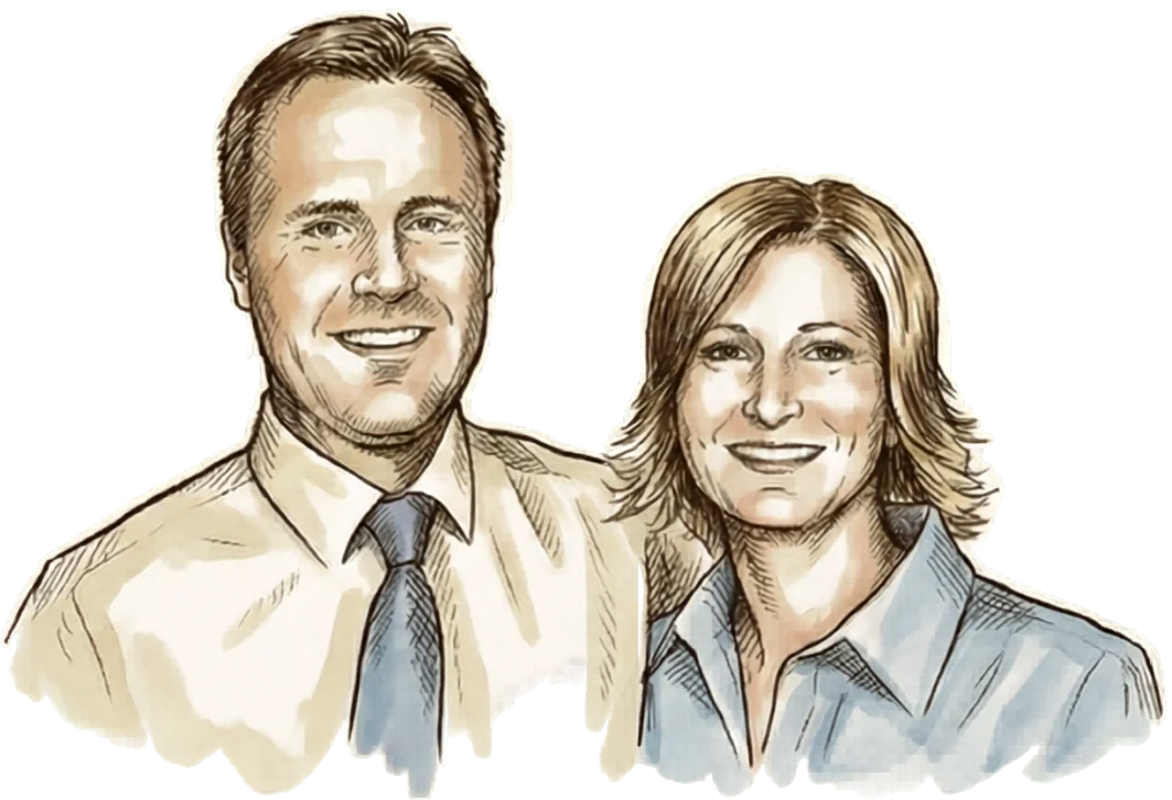 Chris, owner of American Monument & Granite Co., with his wife