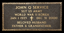 Government-issued VA flat bronze grave marker for eligible veterans
